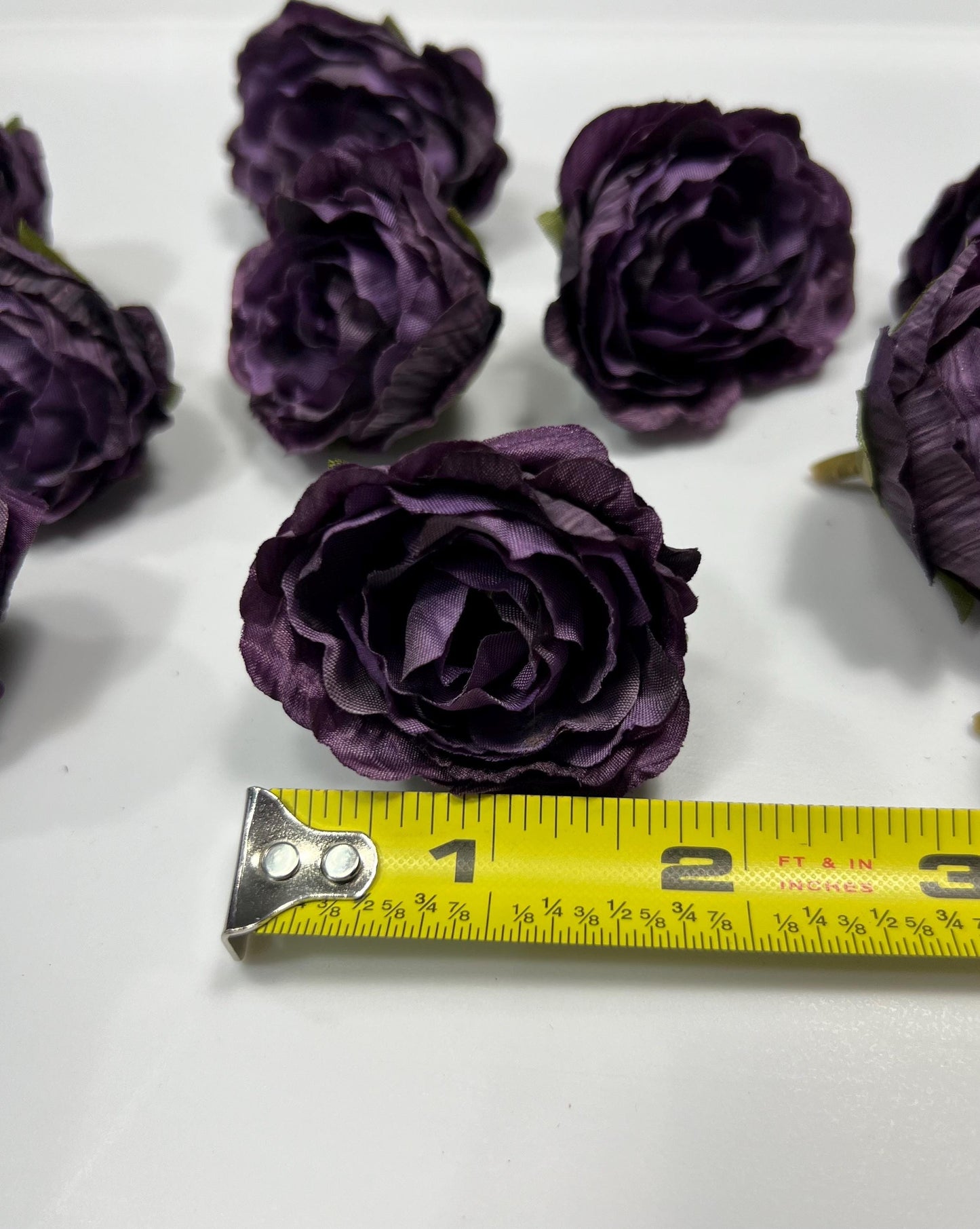 Purple Flower Head 1.5 “ Wedding Dark Purple Flower Heads Rose Deep Purple Wedding Craft Supplies Plum Artificial Rose Head Dark Purple