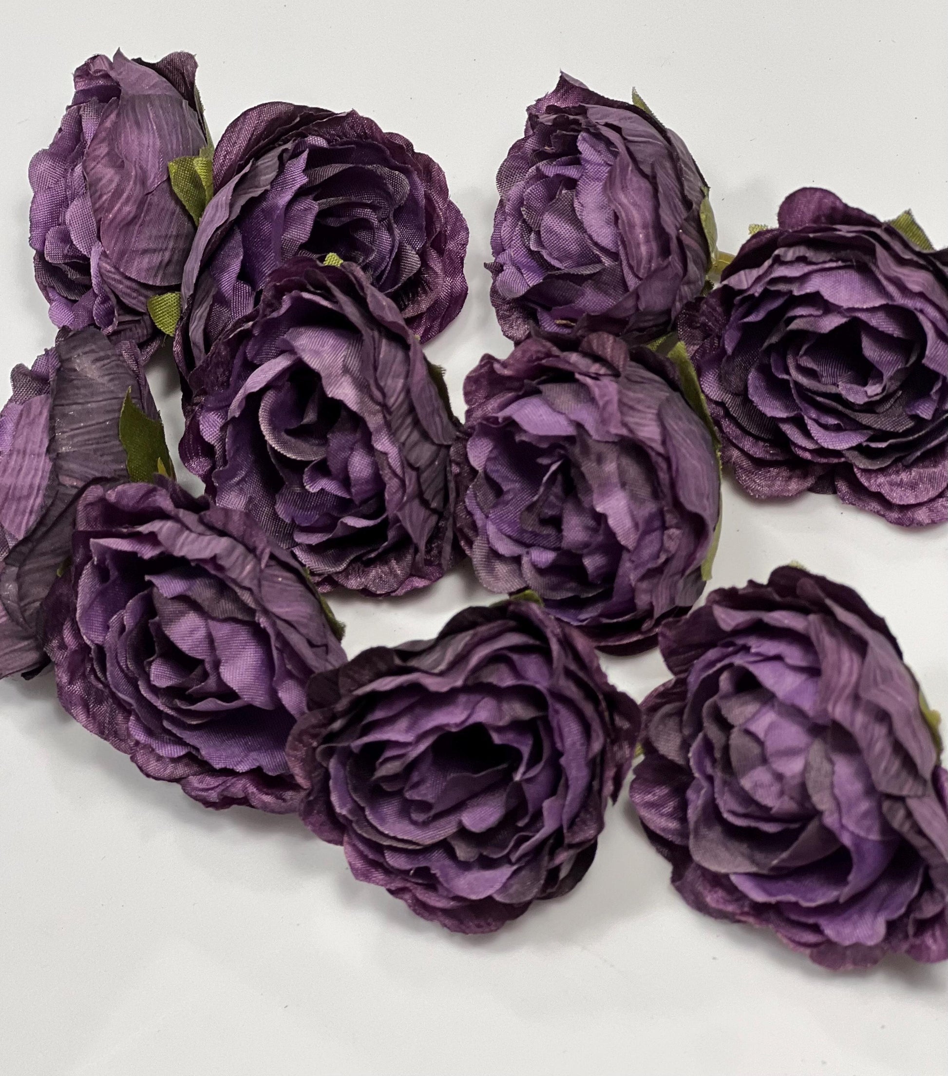 Purple Flower Head 1.5 “ Wedding Dark Purple Flower Heads Rose Deep Purple Wedding Craft Supplies Plum Artificial Rose Head Dark Purple