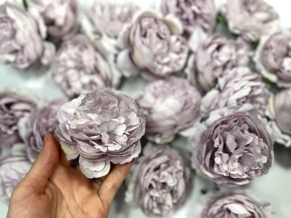 Purple Flower Heads 3” Wedding Purple Artificial Flower Head Lavender Peonies Wedding Supplies Craft Lilac Flowers Silk Violet Flower Heads