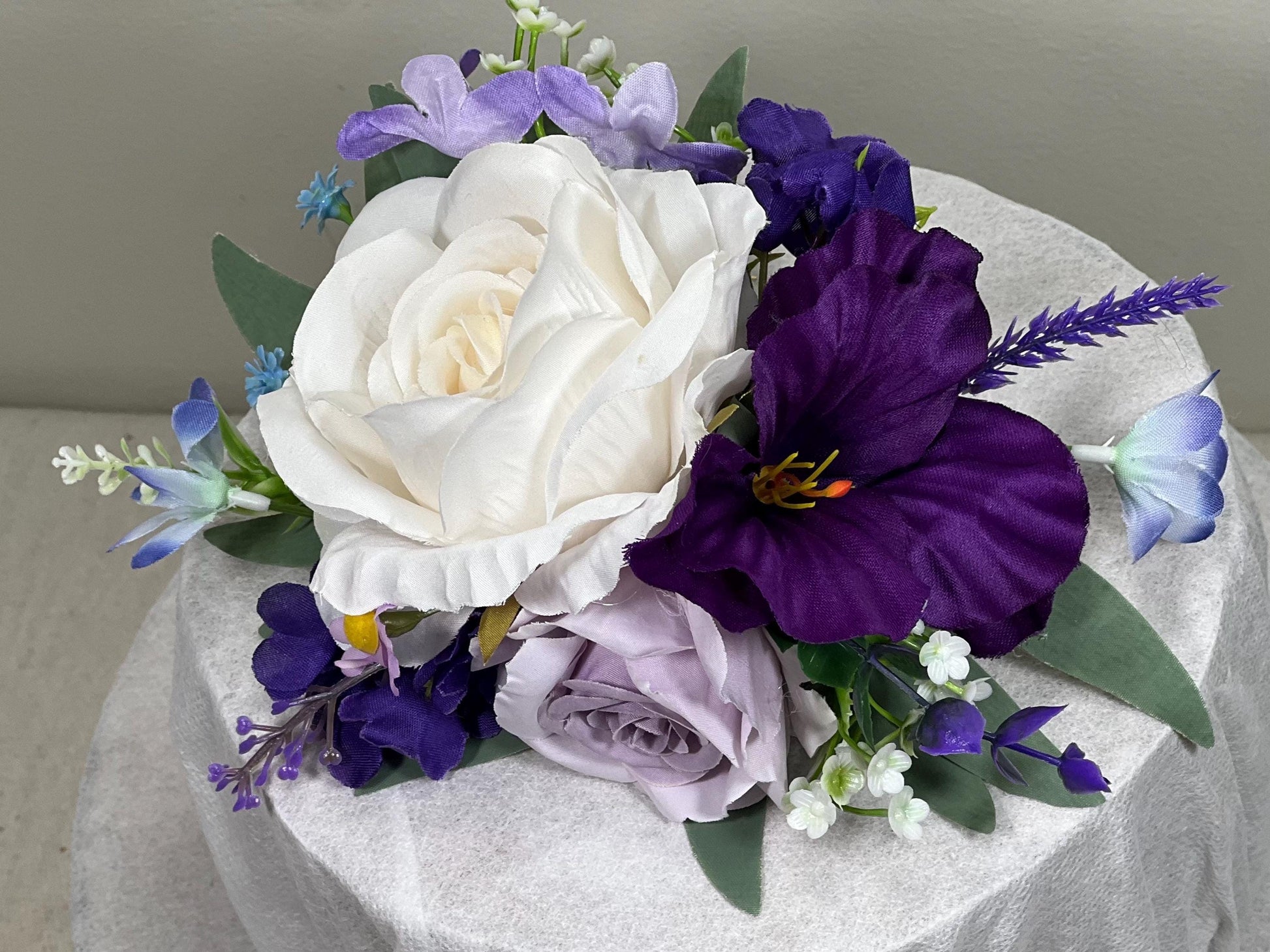 Purple Cake Decoration Wedding Topper White Purple Flower Decor Cake Arrangements Plum Cake Decoration Lavender Flower Violet Cake Decor