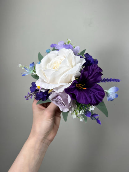 Purple Cake Decoration Wedding Topper White Purple Flower Decor Cake Arrangements Plum Cake Decoration Lavender Flower Violet Cake Decor