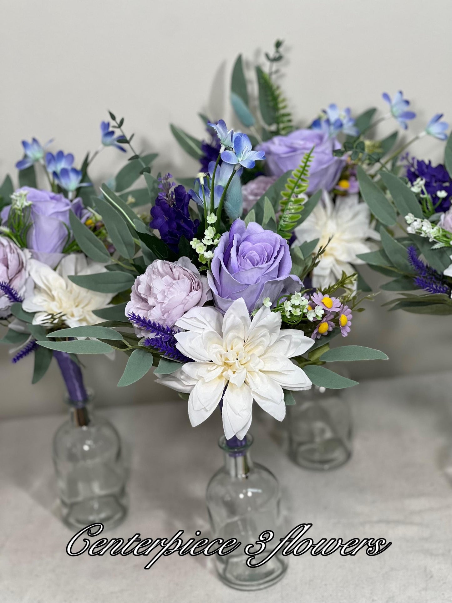 Wild Flower Bouquet Wedding Bridal Purple Bouquet Lavender Plum Bridesmaids Bouquet Dark Purple White Bouquet Blue Wildflowers Spring Lilac
