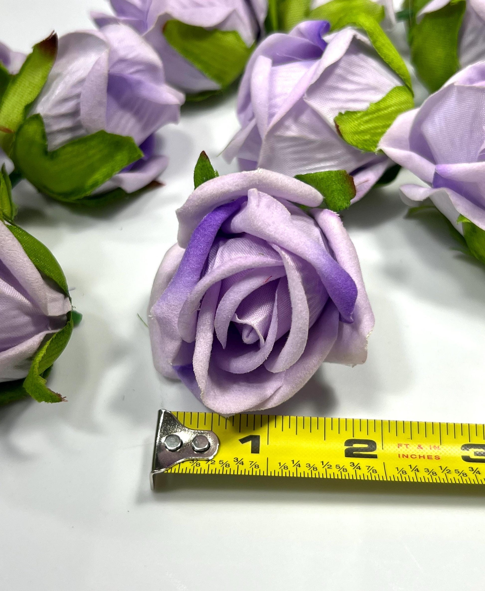 Purple Flower Heads 2“ Wedding Violet Flower Heads Rose Artificial Purple Wedding Craft Supplies Lavender Silk Rose Heads Lilac Flowers