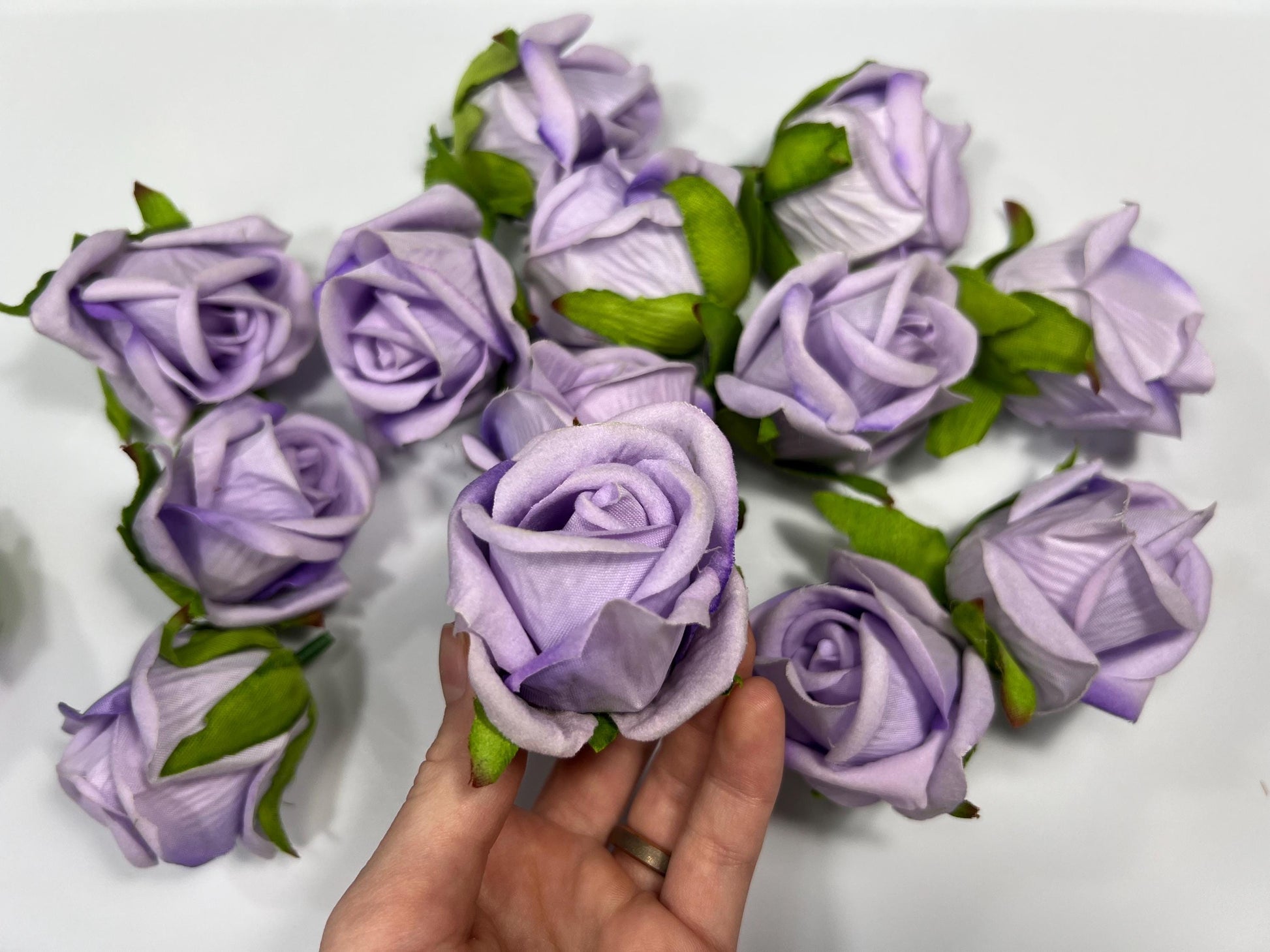 Purple Flower Heads 2“ Wedding Violet Flower Heads Rose Artificial Purple Wedding Craft Supplies Lavender Silk Rose Heads Lilac Flowers