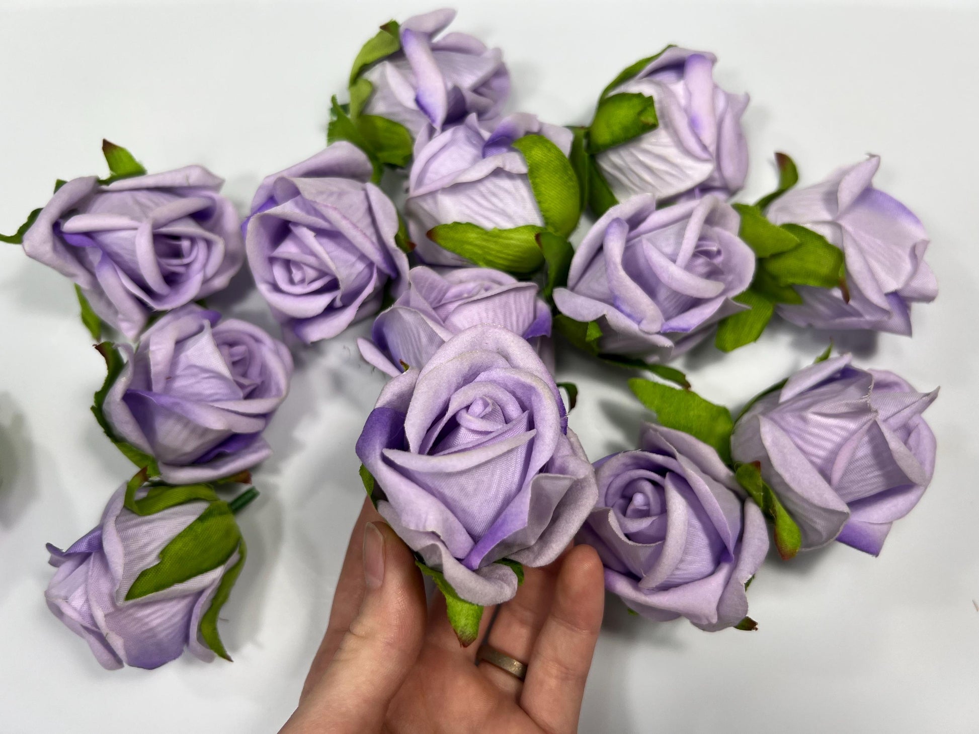 Purple Flower Heads 2“ Wedding Violet Flower Heads Rose Artificial Purple Wedding Craft Supplies Lavender Silk Rose Heads Lilac Flowers