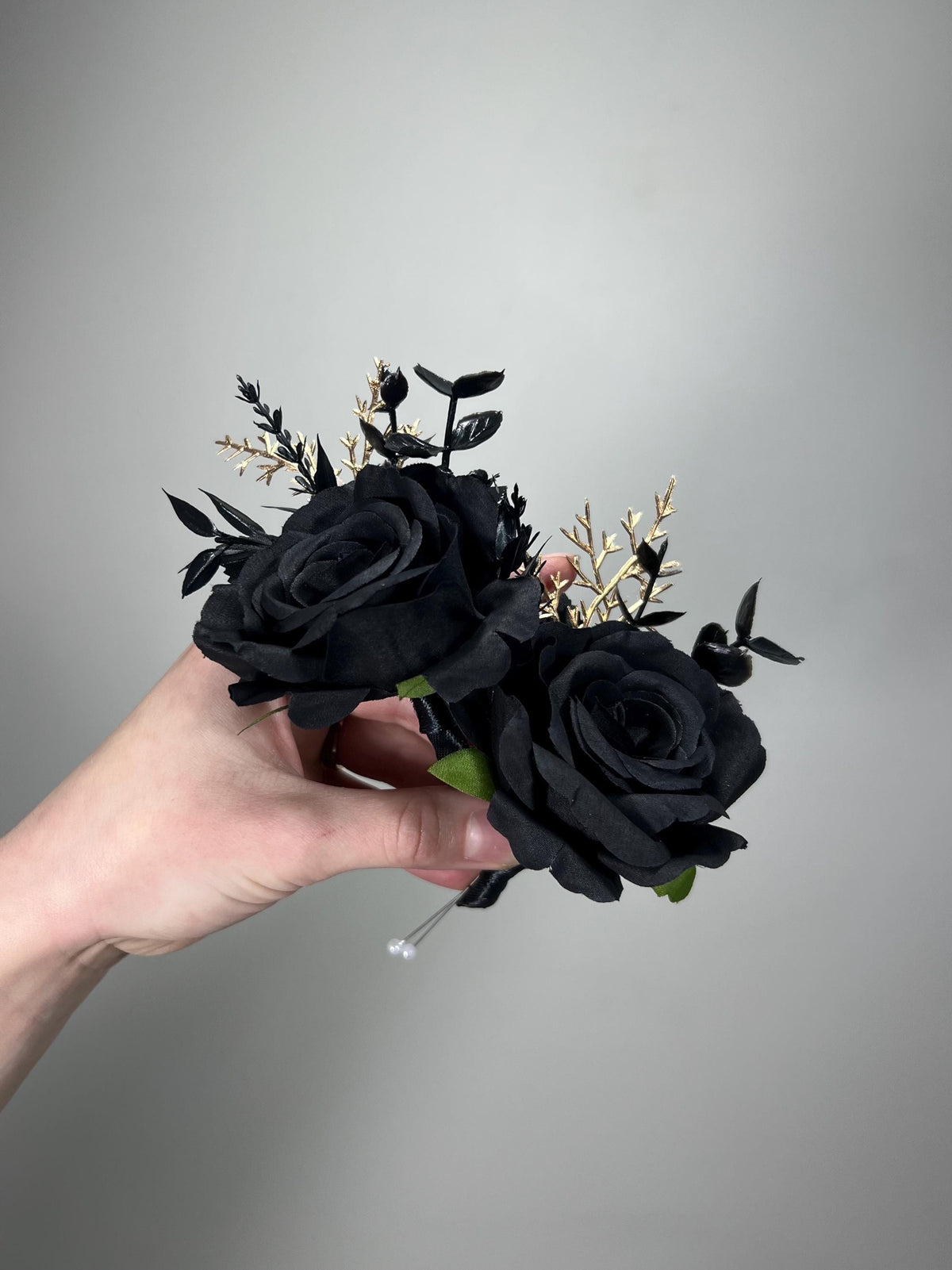 Black Corsage Wedding Black Gold Wrist Corsage Gothic Black Corsage Bridesmaids Gold Black Prom Corsage Mom Black Artificial Flowers Reddit