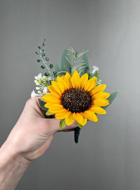 Sunflower Boutonniere Groom Boutonnières Sundlower Groomsmen Yellow Sunflower Boutonnière Groom Fall Sunflower Artificial Flowers