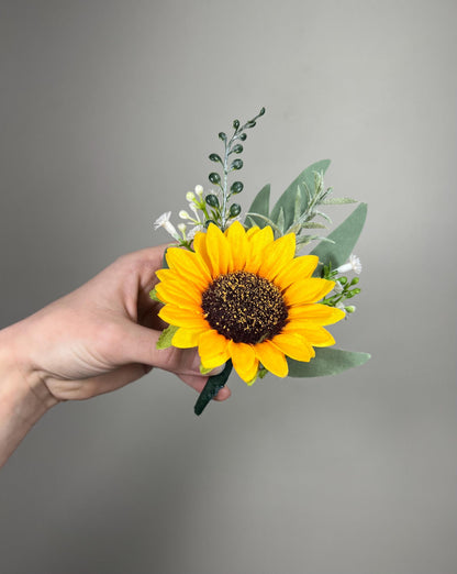 Sunflower Boutonniere Groom Boutonnières Sundlower Groomsmen Yellow Sunflower Boutonnière Groom Fall Sunflower Artificial Flowers