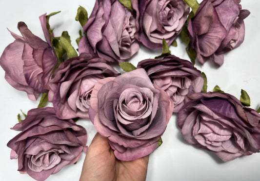 Purple Flower Heads Wedding Purple Flower Artificial Heads Rose Deep Purple Wedding Craft Supplies Violet Artificial Rose Heads Purple