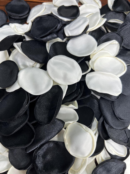 Black Ivory Petals Wedding Decor Flower Girl Petals Black Ivory Wedding Aisle Decor Flower Petals Black White Ceremony Decor Confetti
