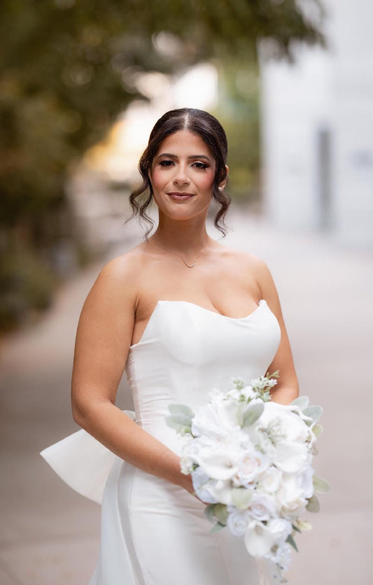 White Cascade Bouquet Bridal Ivory Bouquet Cascading Calla Lily Bouquet Greenery Calla Lily Bridesmaids White Bouquet Artificial Flowers