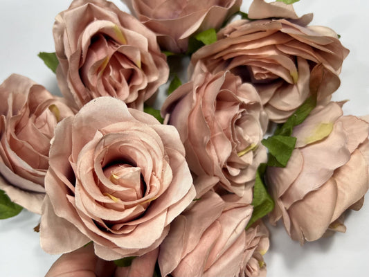 Dusty Rose Flower Head Wedding 3 inch Dusty Rose Artificial Flower Head Craft Supplies Wedding Dusty Rose Faux Flower Heads Dusty Pink