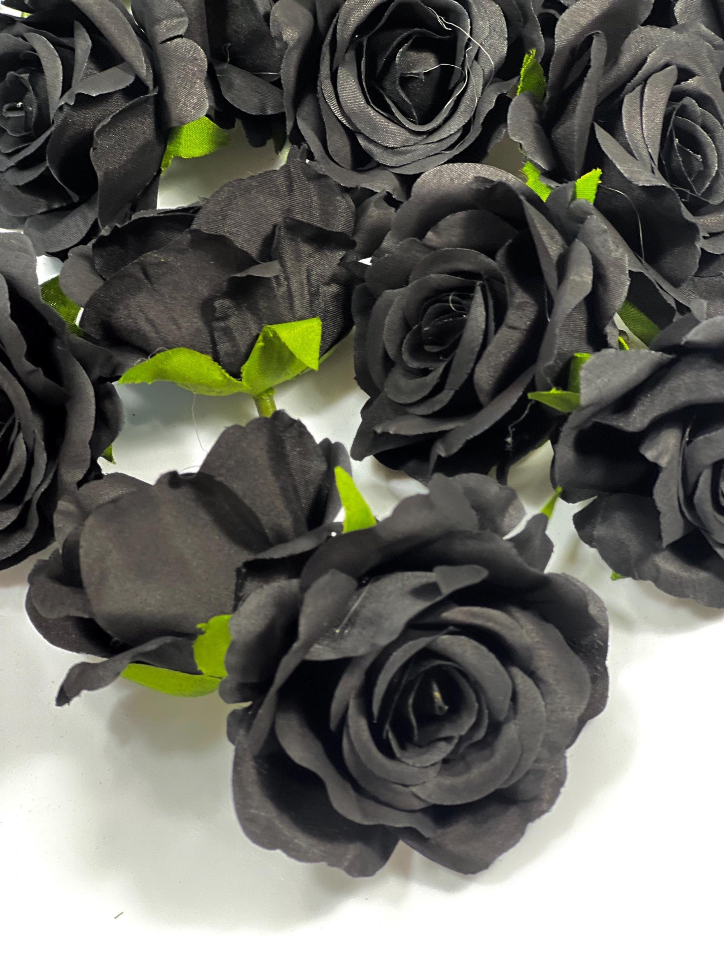 Black Rose Head Artificial 2” Wedding Black Rose Small Flower Heads Black Wedding Supplies Craft Black Roses Silk DIY Black Flower Heads
