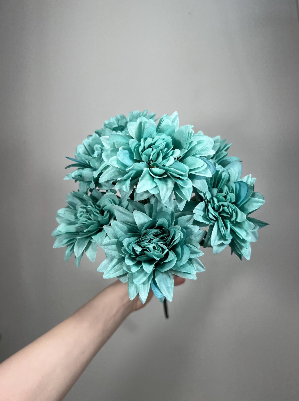 Teal Artificial Flowers Wedding Turquoise Flowers Dahlia Teal Blue Flowers Heads with Stems Wedding Supplies Craft Teal Flowers Silk Reddit