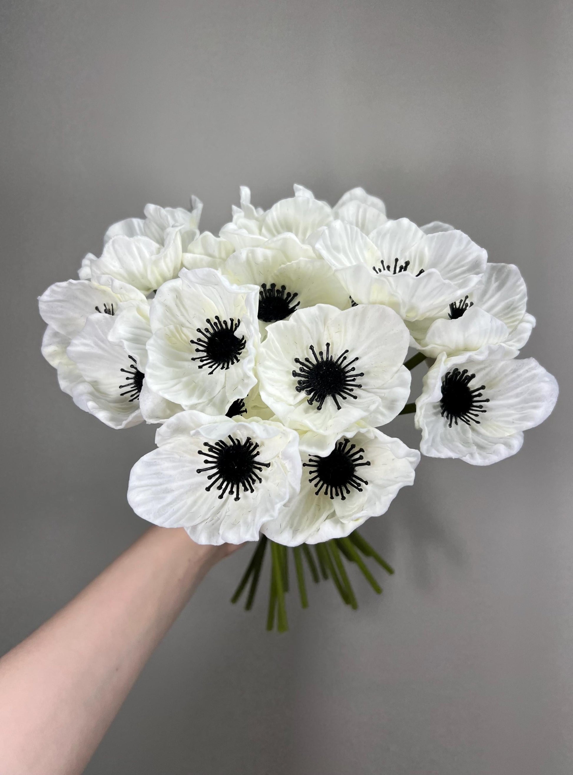 Anemone Artificial Flower Wedding Anemone White Flower Heads with Stems Anemone White Flower Wedding Supply Anemone Flowers Poppy Real Touch
