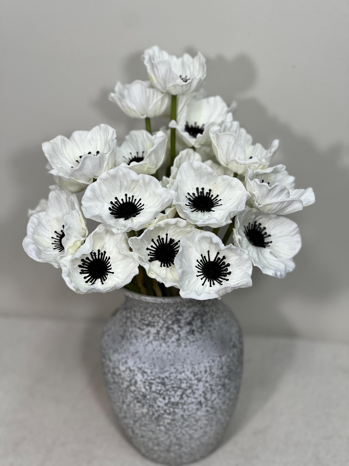 Anemone Artificial Flower Wedding Anemone White Flower Heads with Stems Anemone White Flower Wedding Supply Anemone Flowers Poppy Real Touch