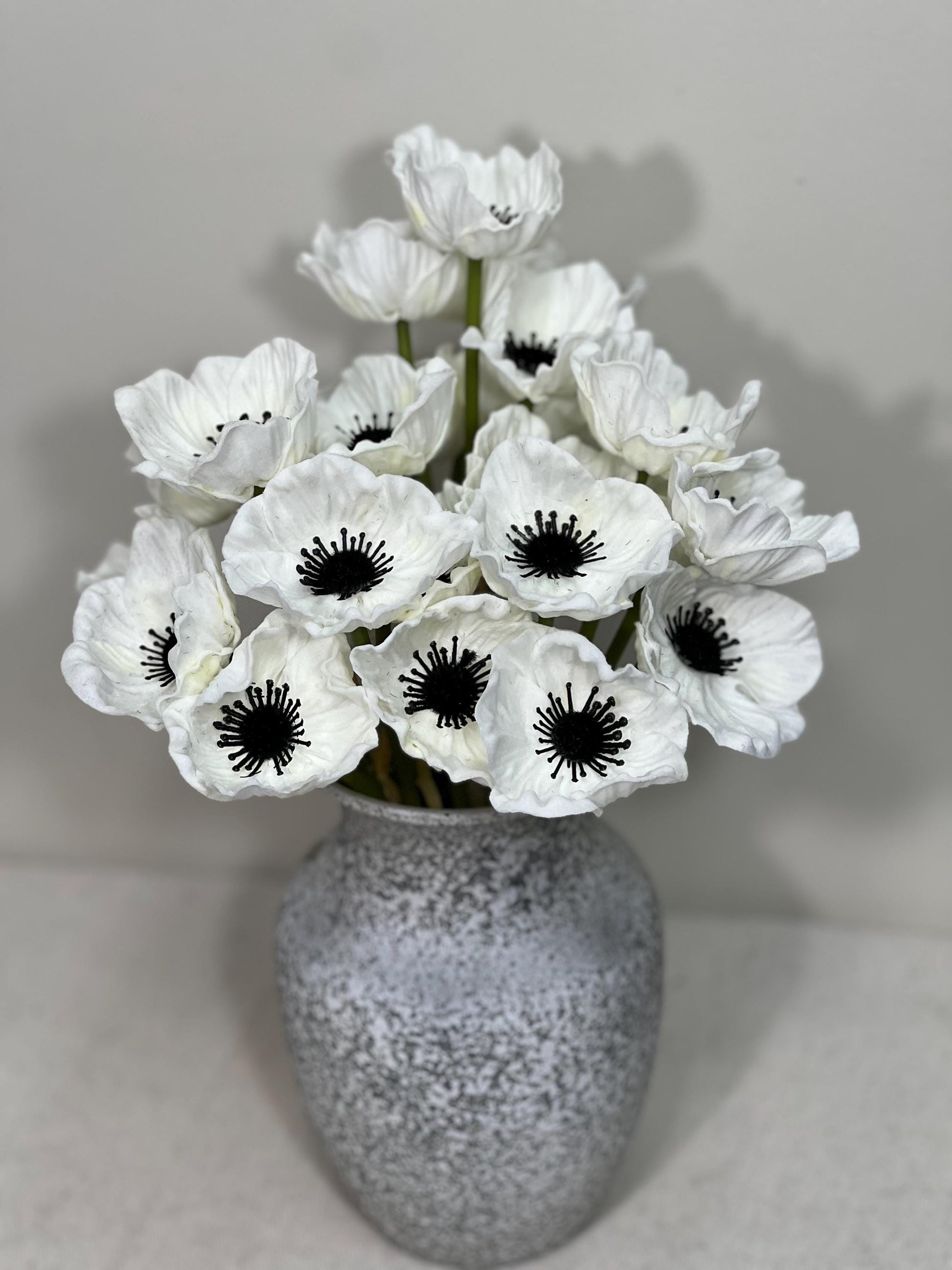 Anemone Artificial Flower Wedding Anemone White Flower Heads with Stems Anemone White Flower Wedding Supply Anemone Flowers Poppy Real Touch