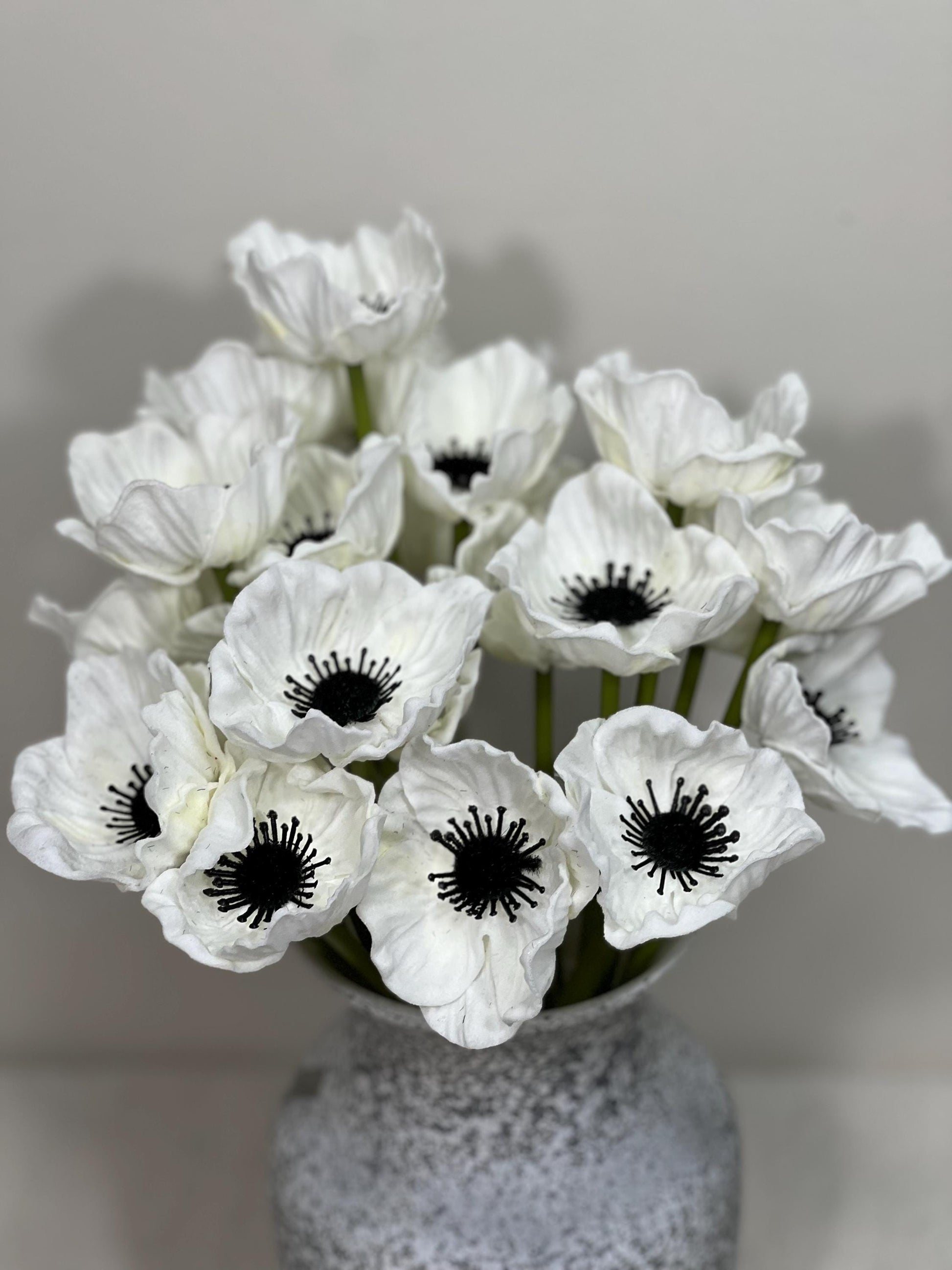 Anemone Artificial Flower Wedding Anemone White Flower Heads with Stems Anemone White Flower Wedding Supply Anemone Flowers Poppy Real Touch