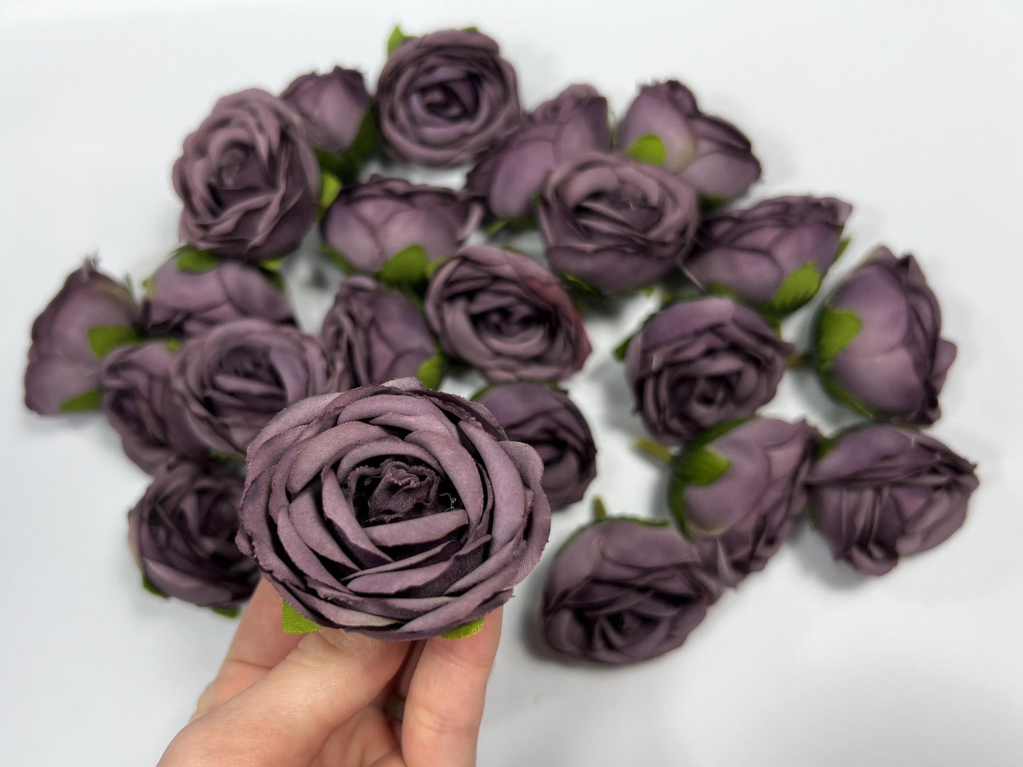 Plum Flower Head 1.5 “ Wedding Dark Purple Flower Heads Rose Deep Purple Wedding Craft Supplies Plum Artificial Rose Head Dark Purple