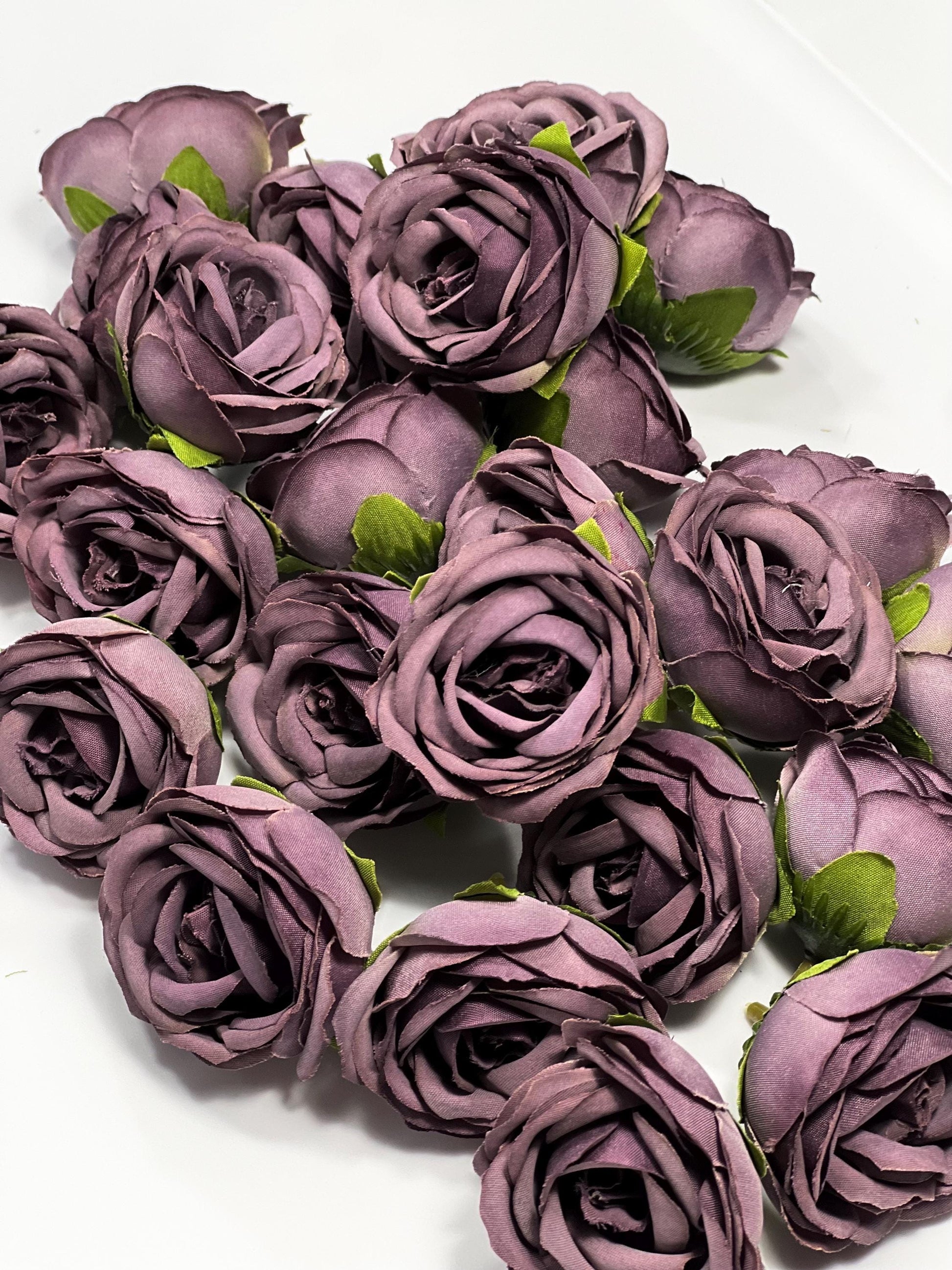 Plum Flower Head 1.5 “ Wedding Dark Purple Flower Heads Rose Deep Purple Wedding Craft Supplies Plum Artificial Rose Head Dark Purple