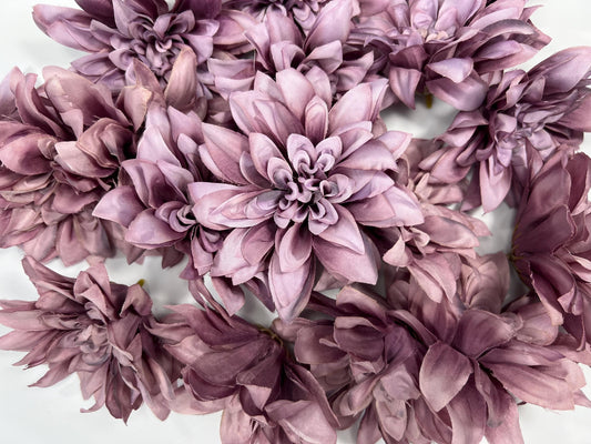 Purple Flower Heads 4“ Wedding Dark Purple Flower Heads Dahlia Deep Purple Wedding Craft Supplies Violet Artificial Dahlia Heads Dark Purple