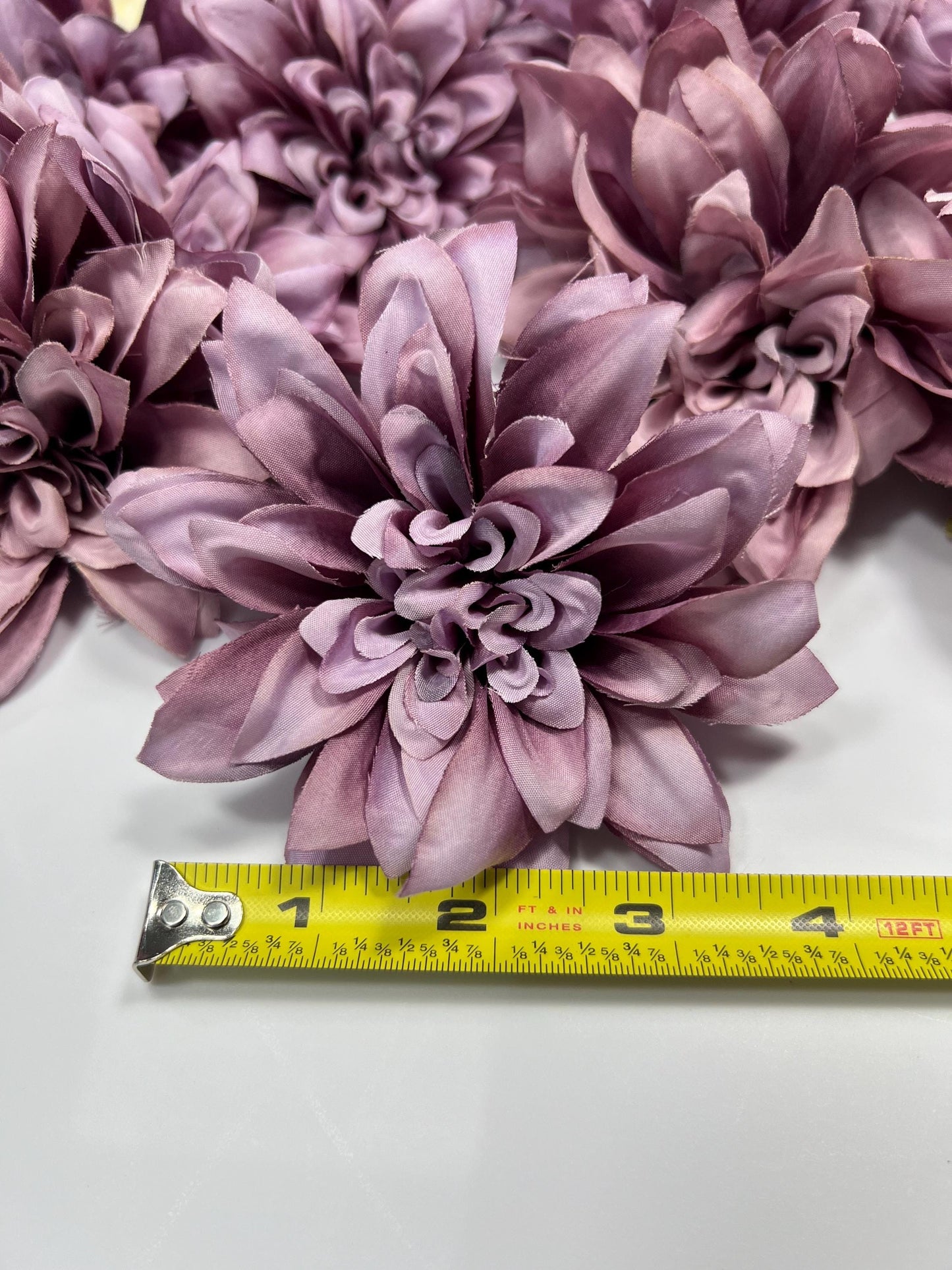 Purple Flower Heads 4“ Wedding Dark Purple Flower Heads Dahlia Deep Purple Wedding Craft Supplies Violet Artificial Dahlia Heads Dark Purple