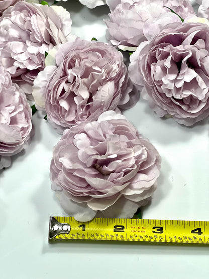 Purple Flower Heads 3” Wedding Purple Artificial Flower Head Lavender Peonies Wedding Supplies Craft Lilac Flowers Silk Violet Flower Heads