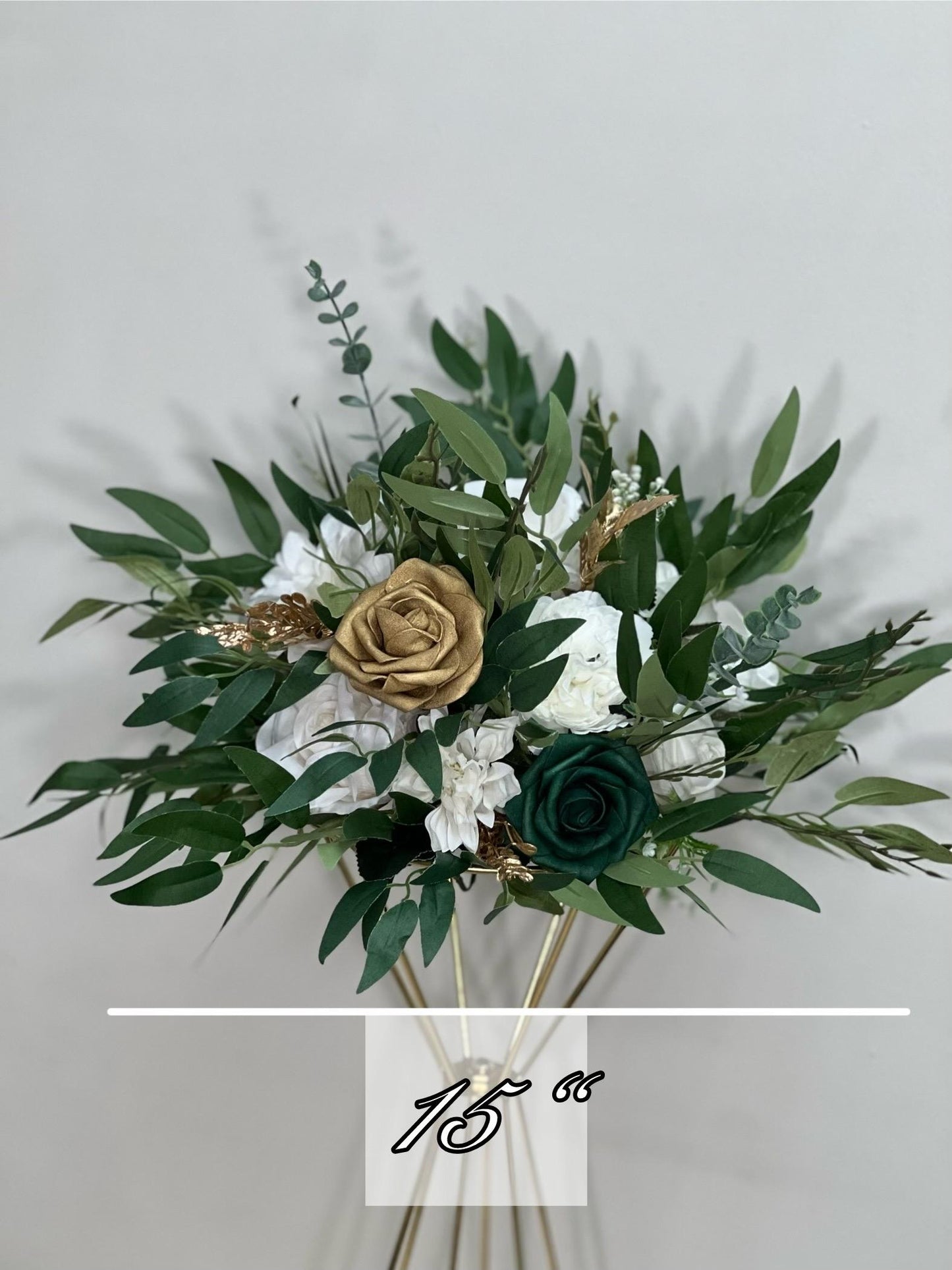 Emerald Green Centerpiece White Gold Table Flower Ball Decoration Emerald Green Gold Table Centerpiece Barrel White Whiskey Ivory Greenery