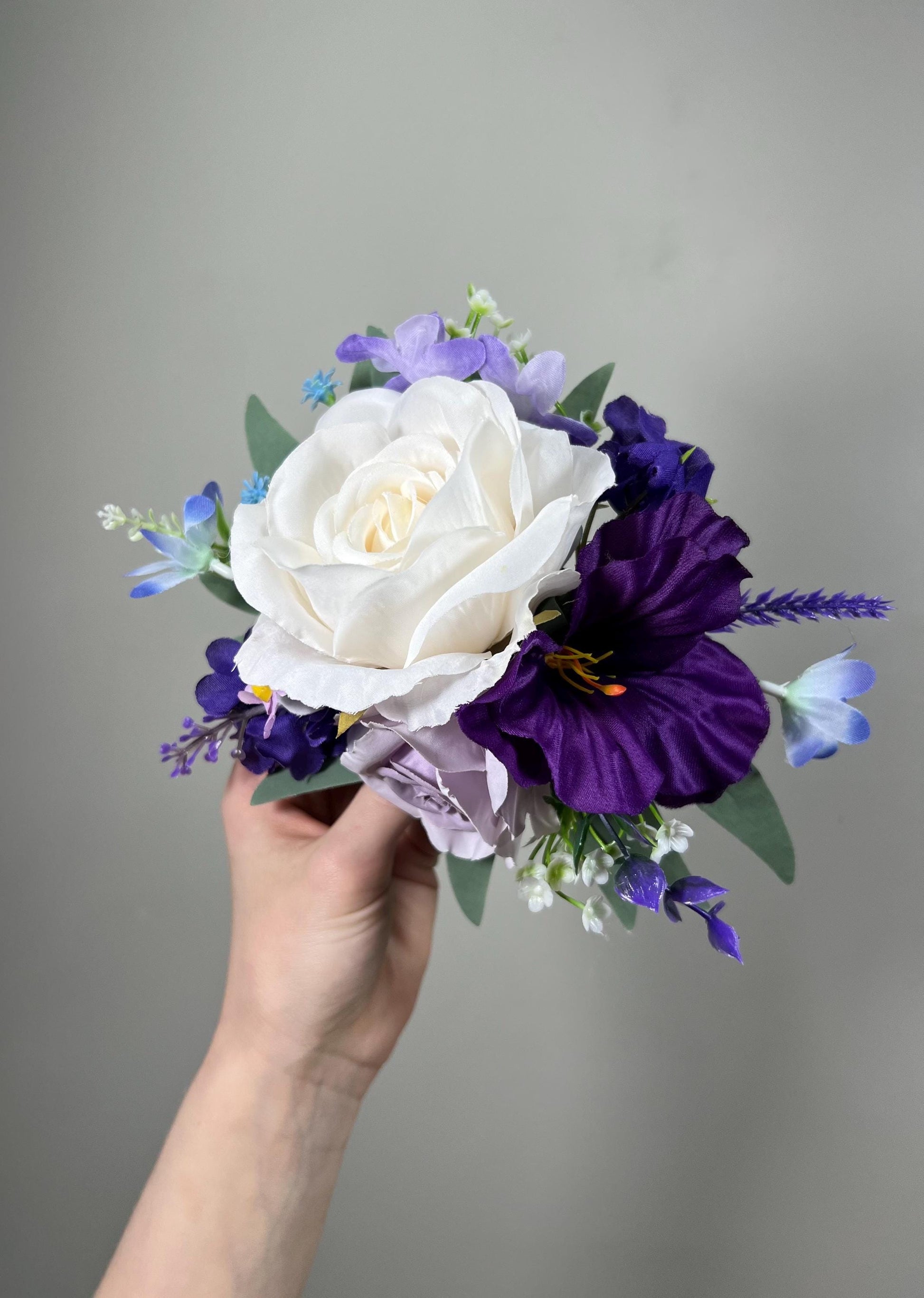 Purple Cake Decoration Wedding Topper White Purple Flower Decor Cake Arrangements Plum Cake Decoration Lavender Flower Violet Cake Decor