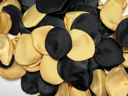 Black Gold Petals Wedding Decor Black Flower Girl Petals Wedding Aisle Decor Flower Petals Gold Black Gold Ceremony Confetti Bridal Shower