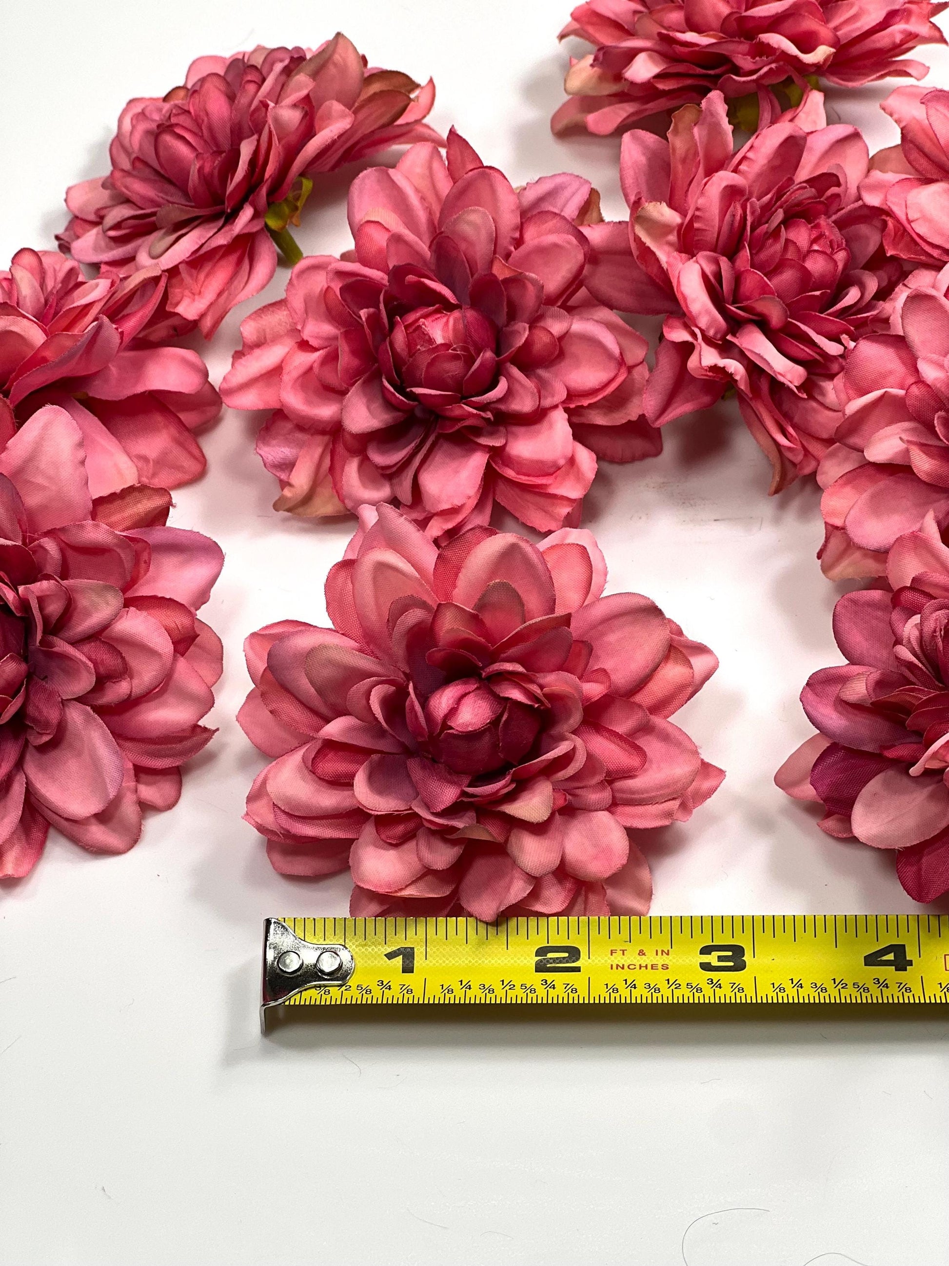 Hot Pink Flower Heads Wedding Fushia Artificial Flower Hot Pink Dahlia Flower Pink Head Craft Supplies Wedding Deep Pink Flower Heads Dahlia