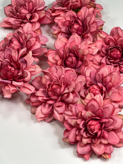 Hot Pink Flower Heads Wedding Fushia Artificial Flower Hot Pink Dahlia Flower Pink Head Craft Supplies Wedding Deep Pink Flower Heads Dahlia