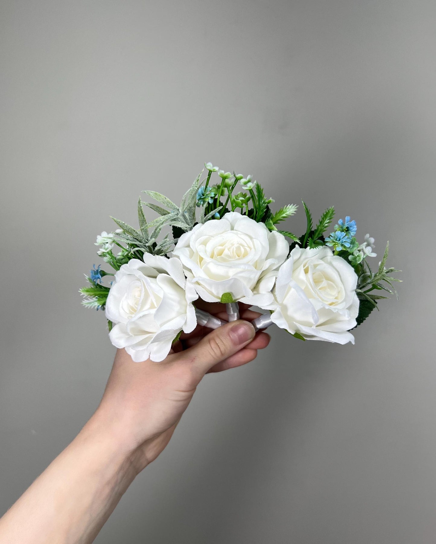 White Boutonniere Wedding Groom Ivory Groomsmen Boutonnière White Artificial Flowers Eucalyptus Blue White Rose Boutonniere Baby Breath Blue