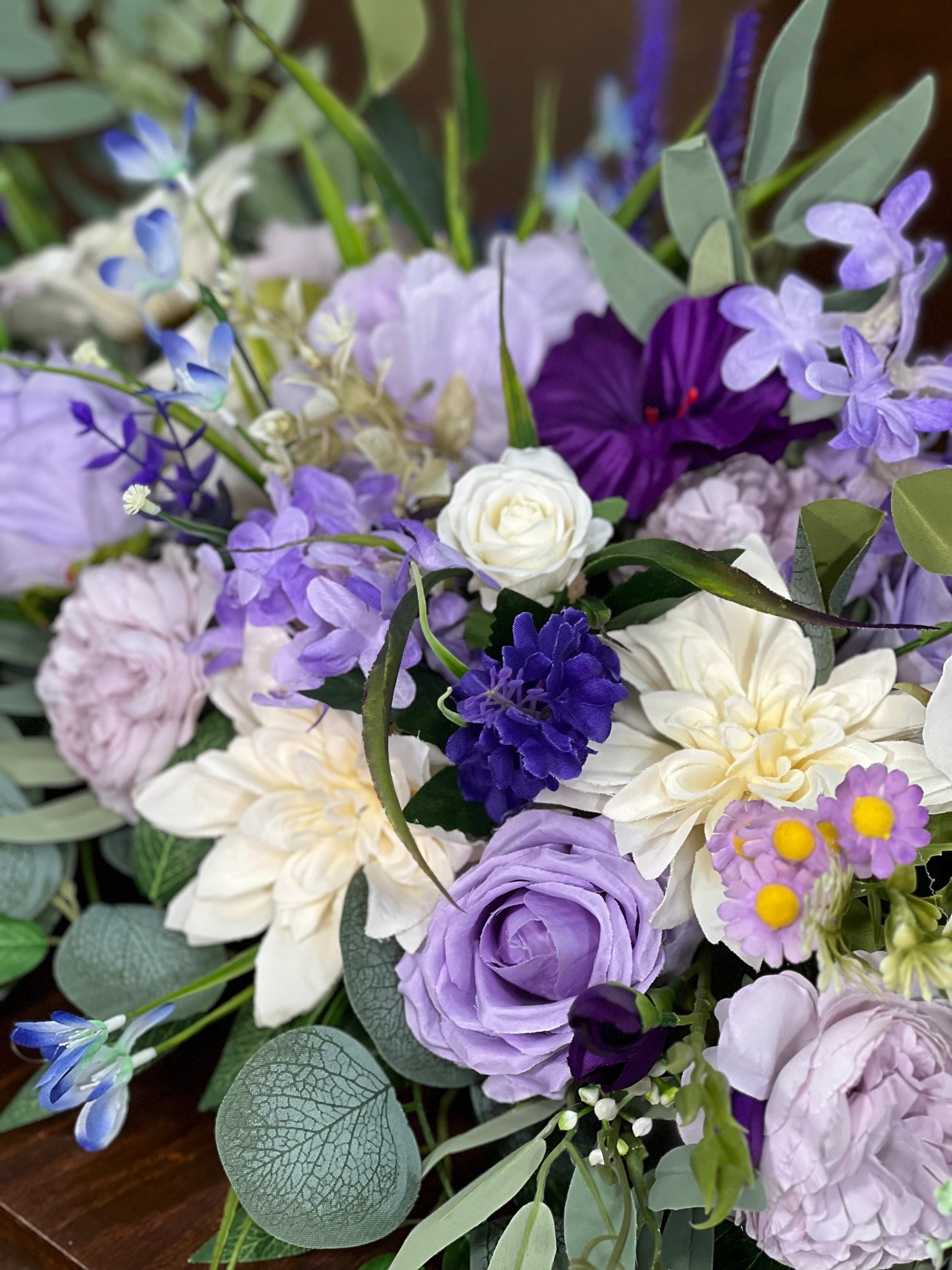 Purple Sweetheart Wedding Table Decor White Lavender Centerpiece Wedding Violet Sweetheart Lilac Table Decor Purple Centerpiece Wild Flowers
