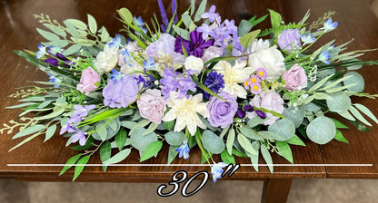 Purple Sweetheart Wedding Table Decor White Lavender Centerpiece Wedding Violet Sweetheart Lilac Table Decor Purple Centerpiece Wild Flowers