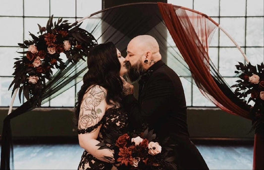 Black Arch Arrangement Wedding Burgundy Black Arch Aisle Arrangement Halloween Arbor Arrangement Dusty Rose Black Gothic Artificial Flowers