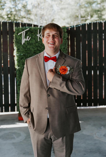 Orange Pocket Boutonniere Wedding Groom Boutonnière Terracotta Square Groomsmen Rust White Pocket Boutonniere Pearl Burnt Orange Reddit