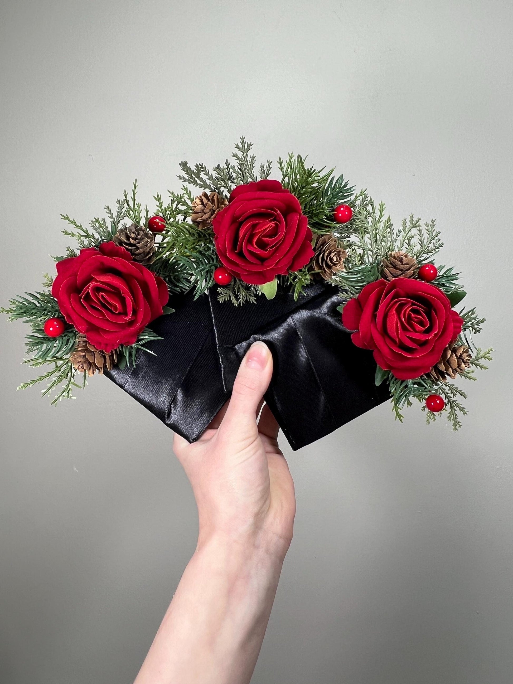 Pocket Boutonniere Christmas Red Wedding Groom Red Pocket Boutonnières Groomsmen Square Boutonnière Pocket Red Winter Pine Cone Christmas