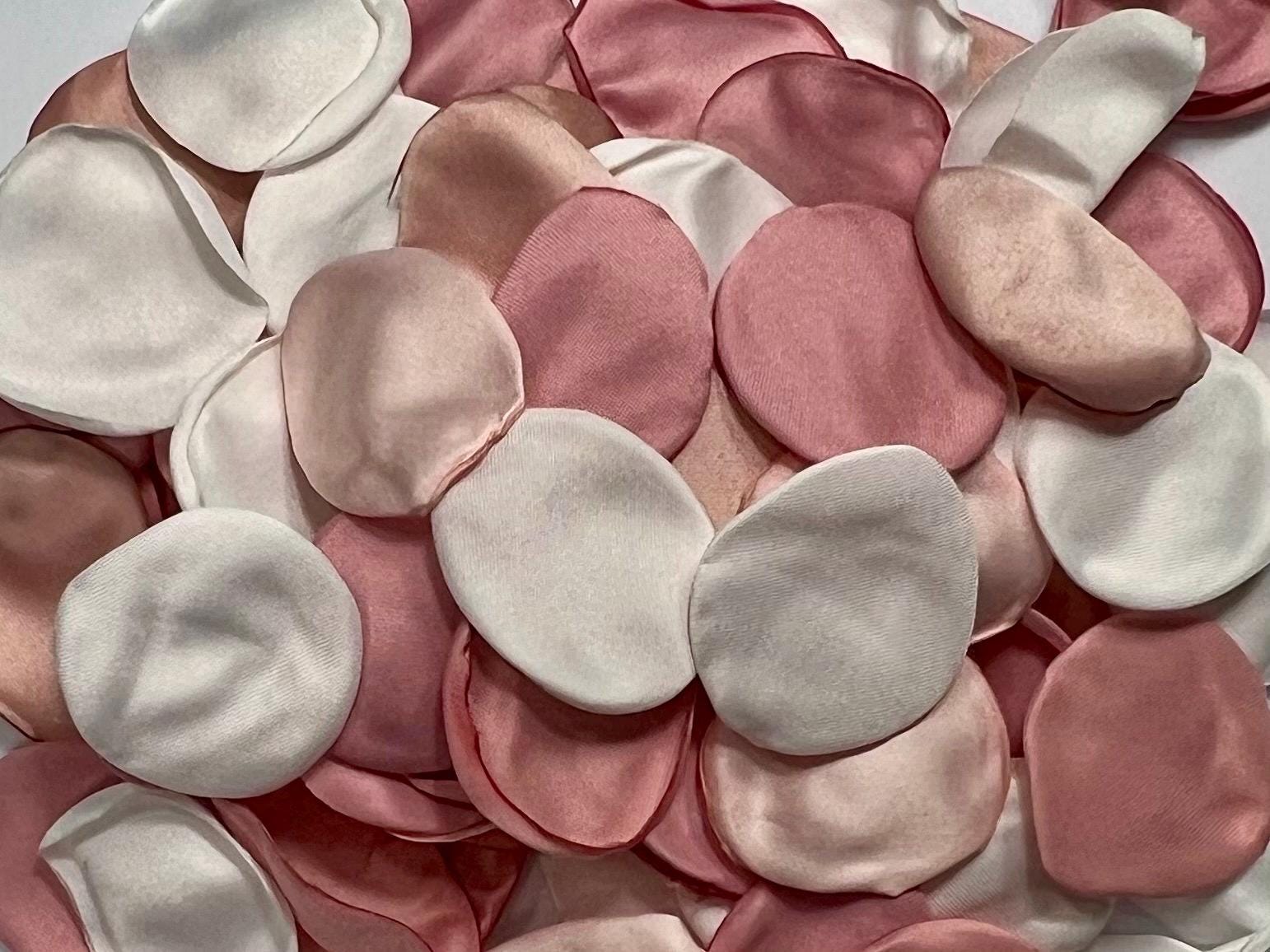 Dusty Rose Petals White Wedding Flower Girl Petals Dusty Rose Blush Aisle Petals Decor Flower Pink Petals Ceremony Decor Confetti Blush