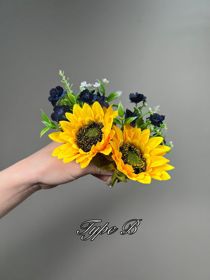 Sunflower Boutonniere Wedding Groom Boutonnières Groomsmen Sunflower Boutonnière Groom Fall Sunflower Yellow Artificial Flowers Baby Breath