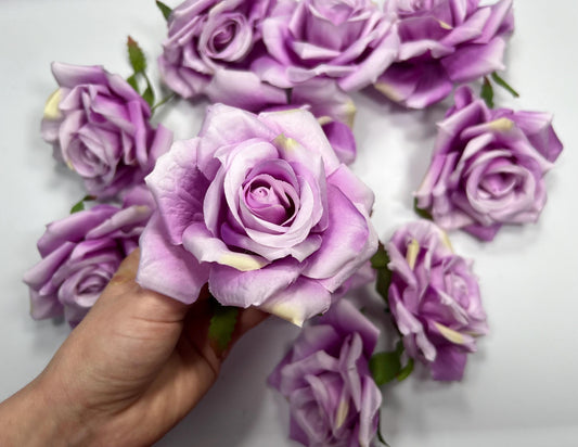 Purple Flower Heads Wedding Violet Flower Artificial Heads Rose Purple Wedding Craft Supplies Lilac Artificial Rose Heads Lavender