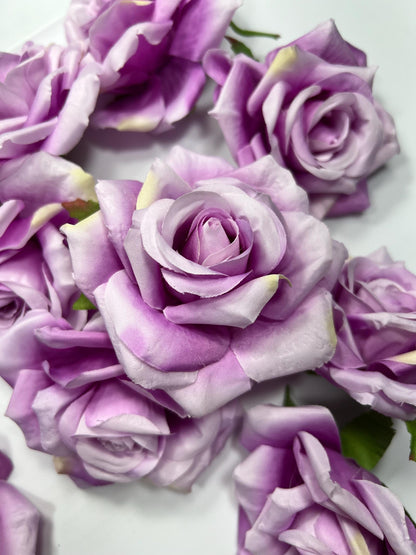 Purple Flower Heads Wedding Violet Flower Artificial Heads Rose Purple Wedding Craft Supplies Lilac Artificial Rose Heads Lavender