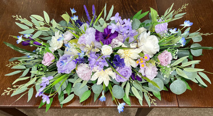 Purple Sweetheart Wedding Table Decor White Lavender Centerpiece Wedding Violet Sweetheart Lilac Table Decor Purple Centerpiece Wild Flowers