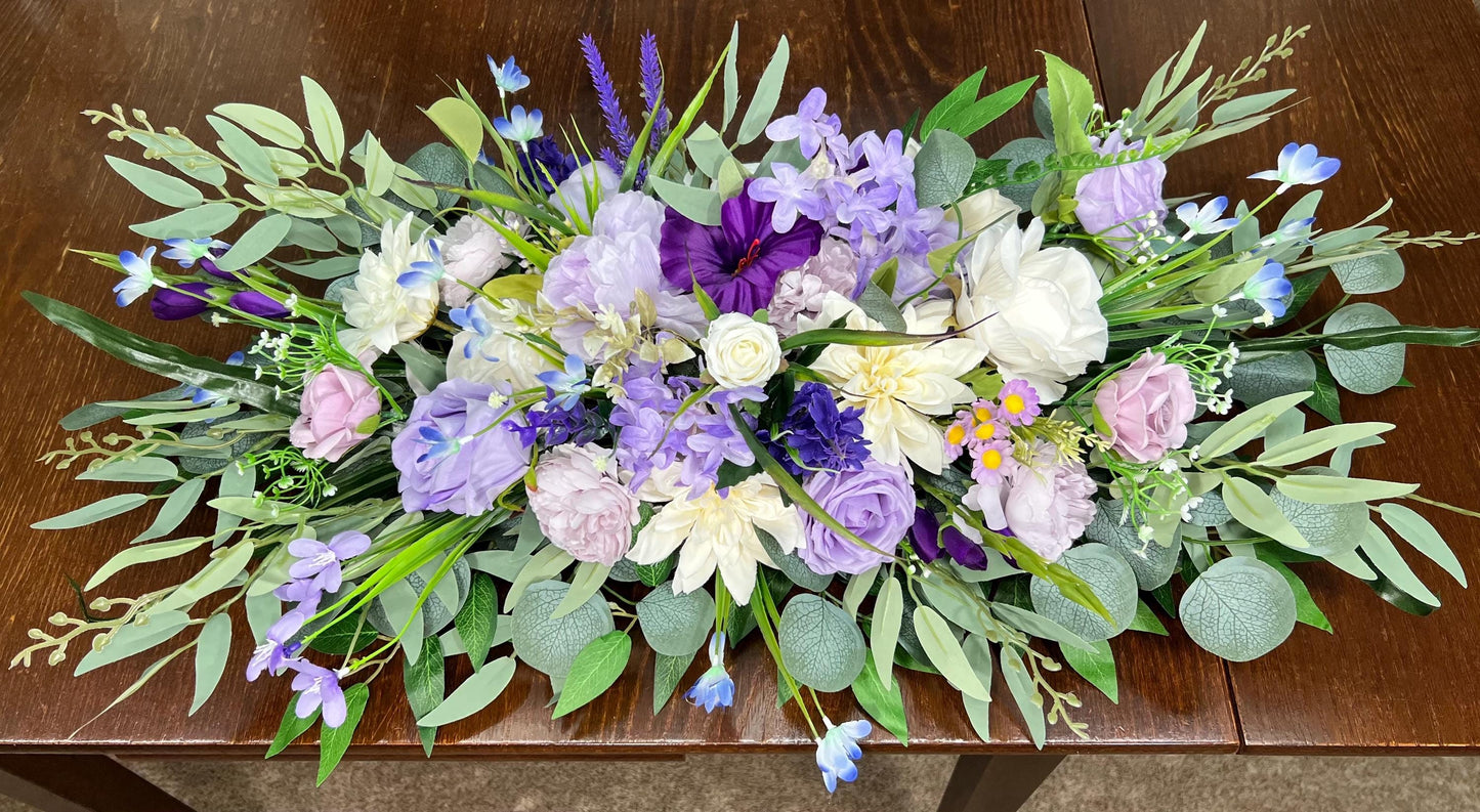 Purple Sweetheart Wedding Table Decor White Lavender Centerpiece Wedding Violet Sweetheart Lilac Table Decor Purple Centerpiece Wild Flowers