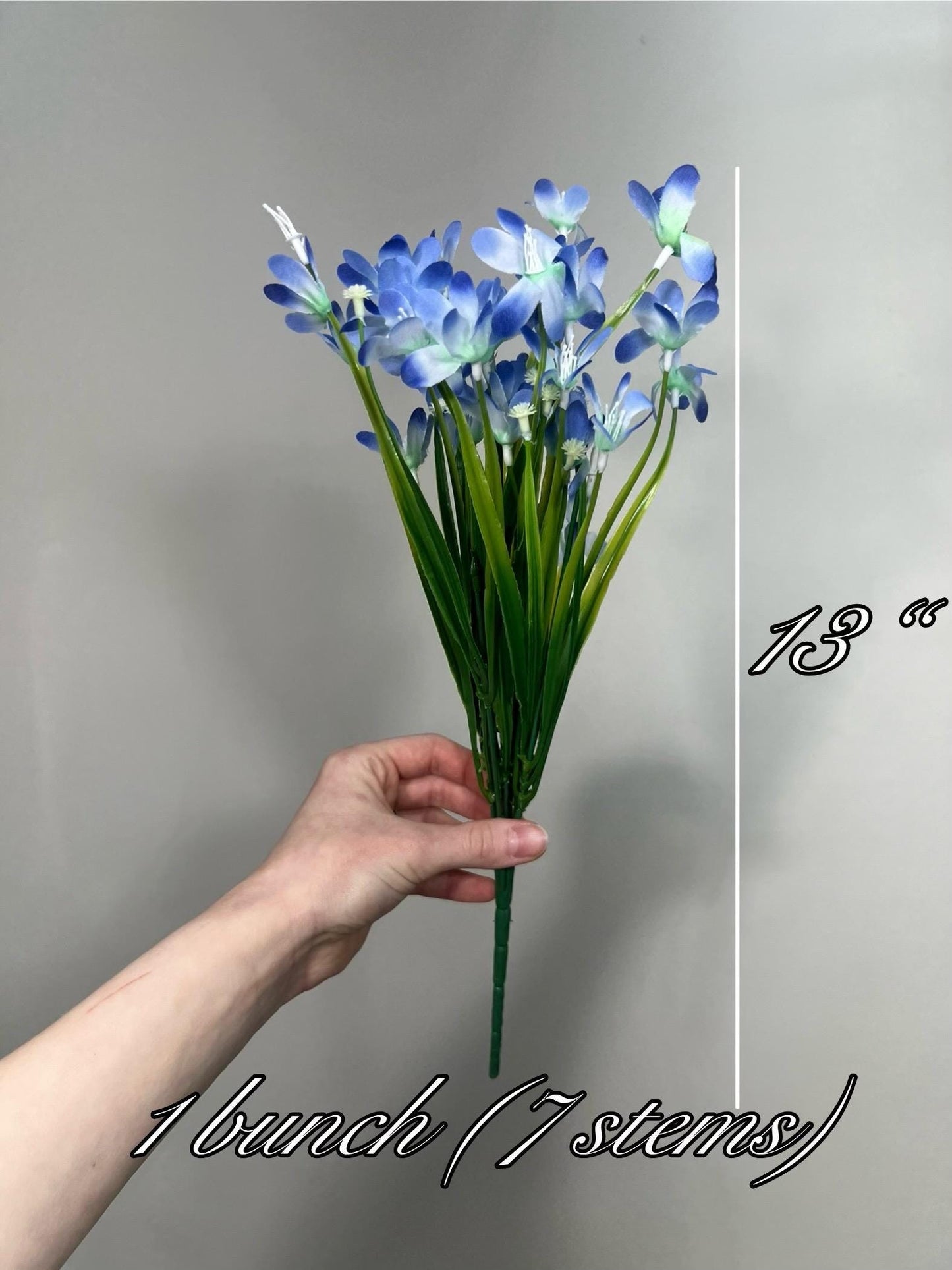 Blue Flowers 1 Bunch Artificial Wedding Blue Flower with Stems Light Blue Flowers Silk Artificial Blue Blossoms Flowers Wild Blue Delphinium