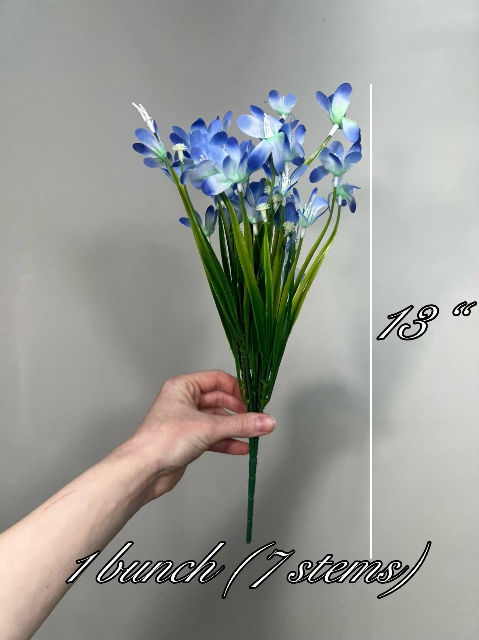Blue Flowers 1 Bunch Artificial Wedding Blue Flower with Stems Light Blue Flowers Silk Artificial Blue Blossoms Flowers Wild Blue Delphinium