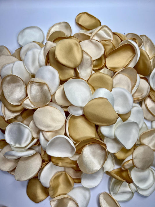 Gold White Petals Wedding Decor Flower Girl Petals Champagne Gold Wedding Aisle Decor Flower Petals Gold Ivory Confetti Bridal Shower Petals