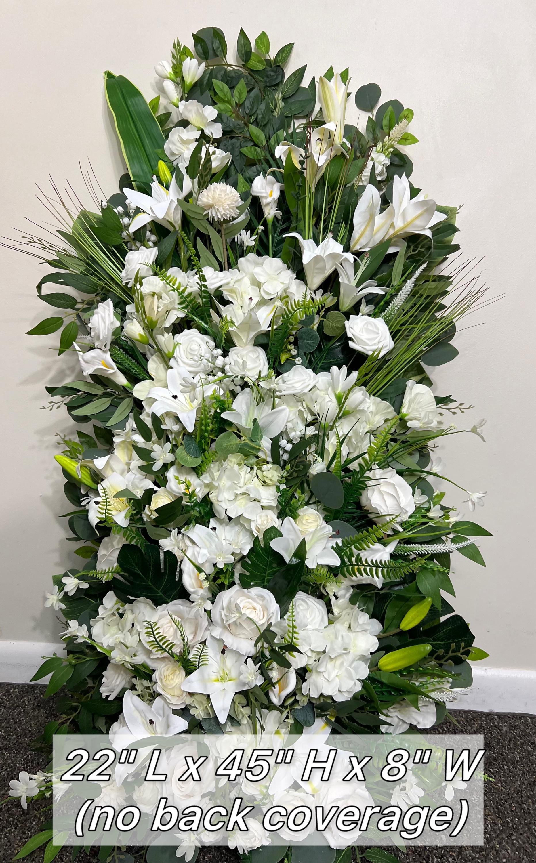 Wedding Aisle Marker Flower Floor Arrangement Whiskey Barrel Décor White Ground Arch White Lilies