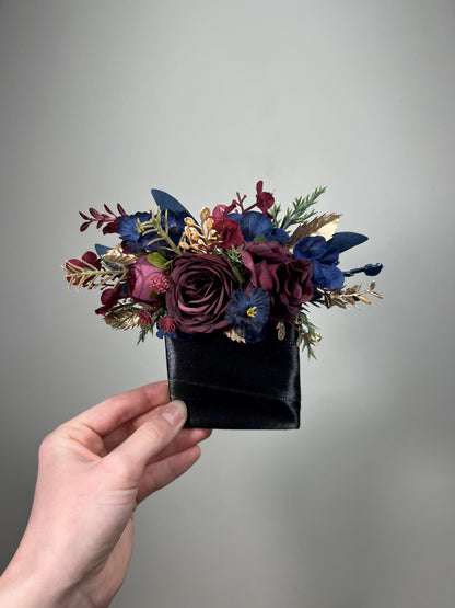 Burgundy Navy Blue Pocket Boutonnière Wedding Navy Blue Burgundy Boutonniere Pocket Groom Maroon Dark Blue Boutonnière Square Groomsmen