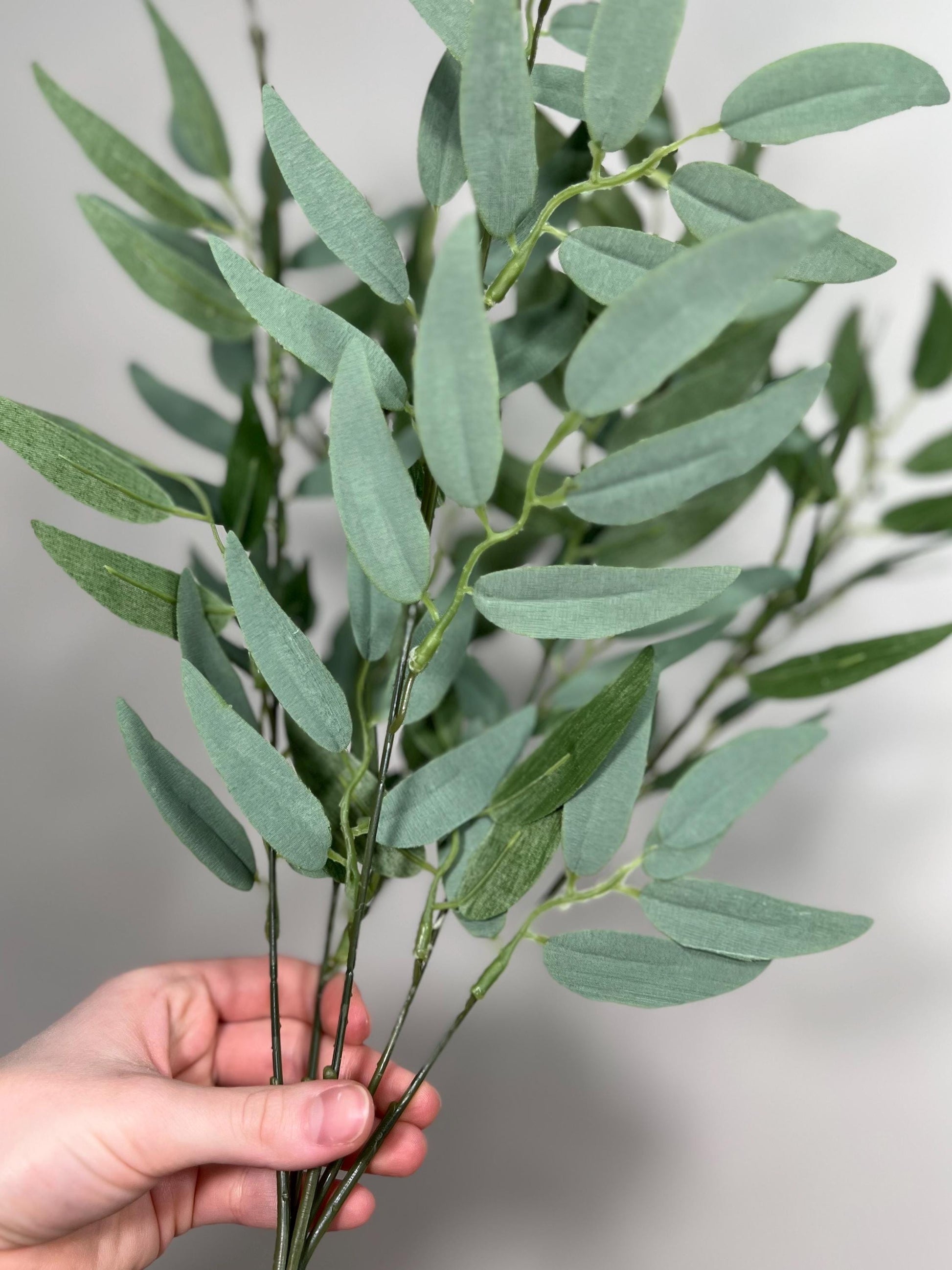 Bulk Artificial Willow Leaves 1 Bunch Bundle Dark Green Greenery Eucalyptus Stems Decor Wedding Greenery Faux Foliage Willow Craft Supplies